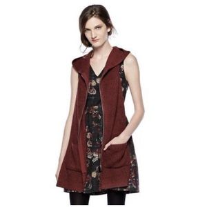 Thakoon Burgundy Hooded Pocket Scarf.